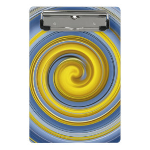 Yellow and blue spiral mini clipboard