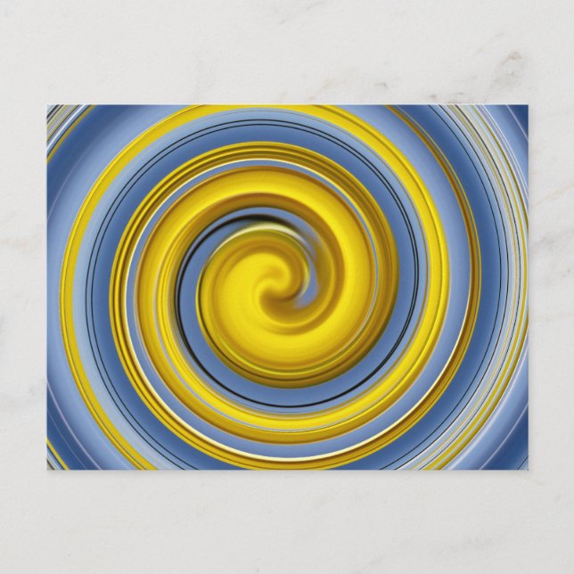 Yellow and blue spiral postcard (Front)