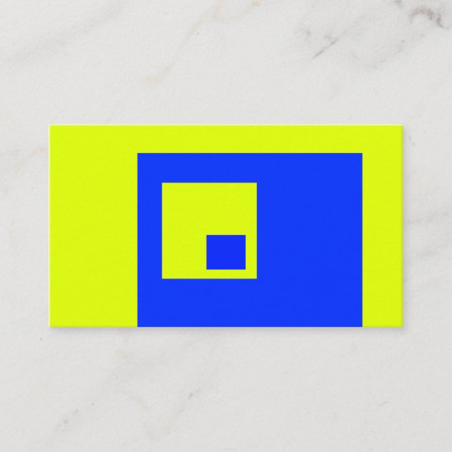Yellow and blue squares business card (Front)