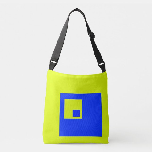 Yellow and blue squares crossbody bag (Front)