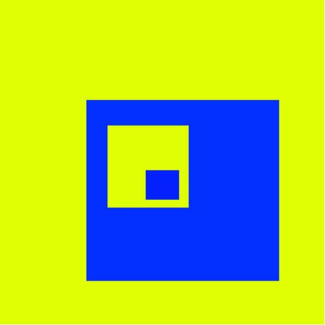 Yellow and blue squares cutout (Front)
