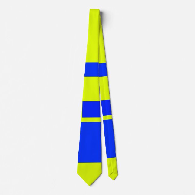 Yellow and blue squares neck tie (Front)
