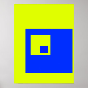 Yellow and blue squares poster