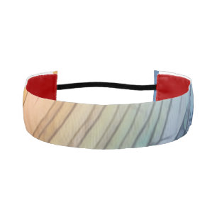 Yellow And Blue Stained Glass Pattern Athletic Headband