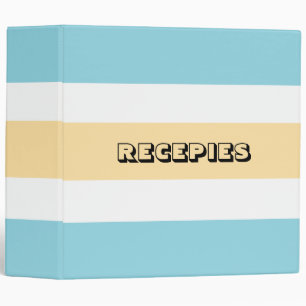 Yellow And Blue Stripes 3 Ring Binder