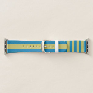 yellow and Blue Stripes Apple Watch Band