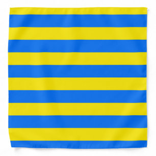Yellow and Blue Stripes Bandana