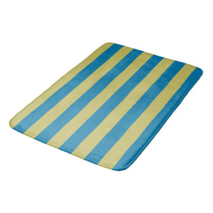 yellow and Blue Stripes Bath Mat