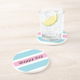 Yellow And Blue Stripes Coaster