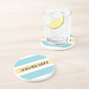 Yellow And Blue Stripes Coaster