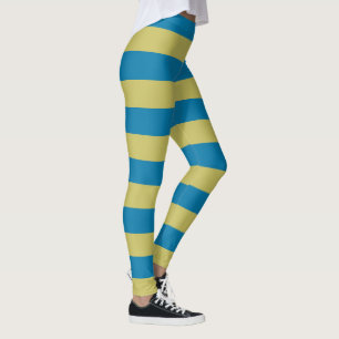 yellow and Blue Stripes Leggings