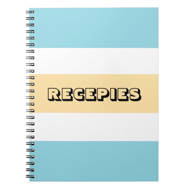 Yellow And Blue Stripes Notebook (Front)