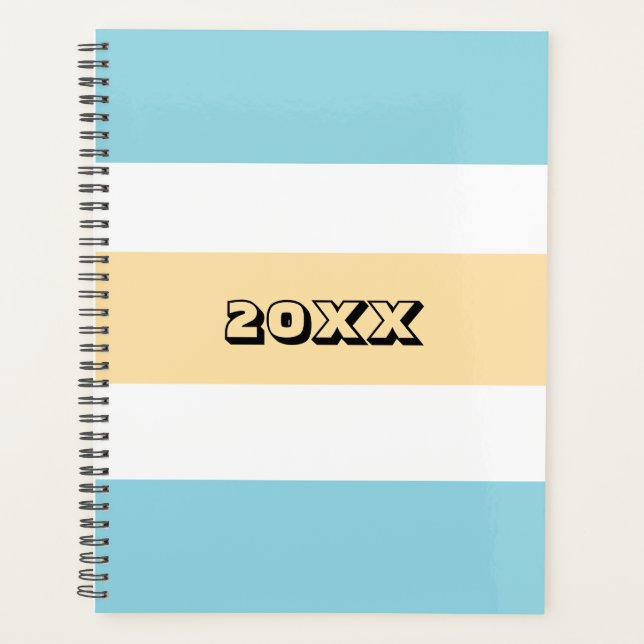 Yellow And Blue Stripes Planner (Front)