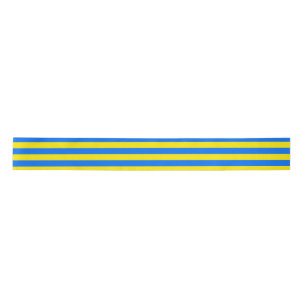 Yellow and Blue Stripes Satin Ribbon