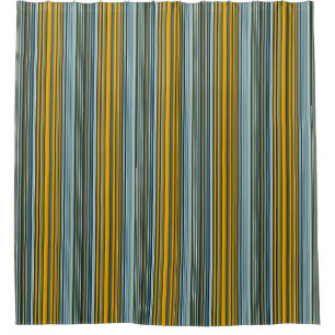 Yellow and Blue Stripes Shower Curtain