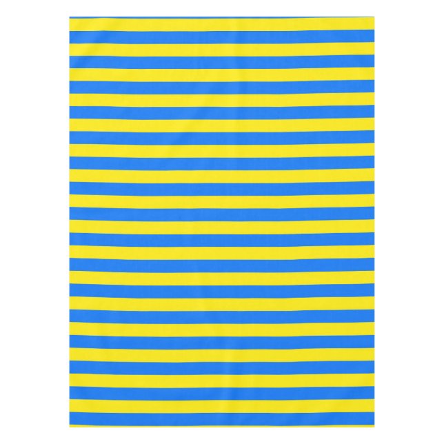 Yellow and Blue Stripes Tablecloth (Front)