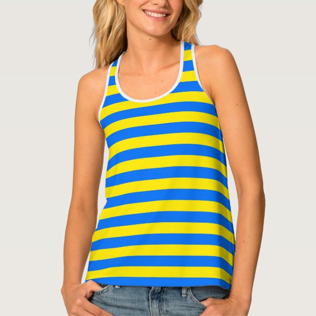 Yellow and Blue Stripes Tank Top (Front)