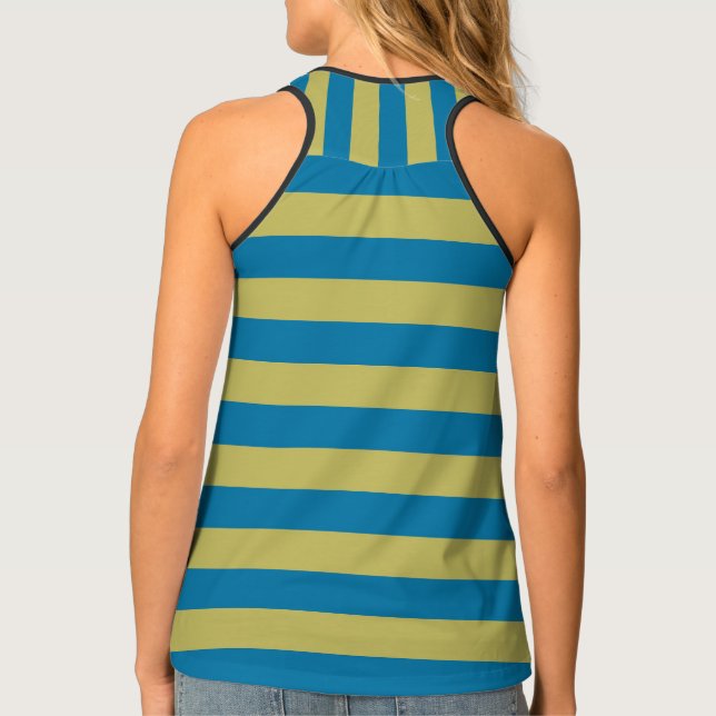 yellow and Blue Stripes Tank Top (Back)