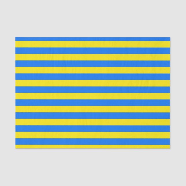 Yellow and Blue Stripes Tissue Paper (Front)
