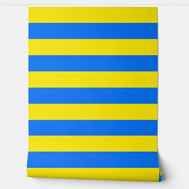 Yellow and Blue Stripes Wall Decor Wallpaper (Unrolling)