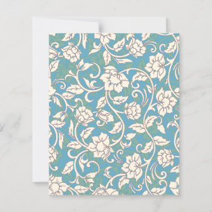 Yellow and Blue Swirling Flowers Stationery Paper