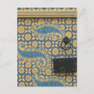 Yellow and Blue Tallinn, Estonia Wooden Doorway Postcard