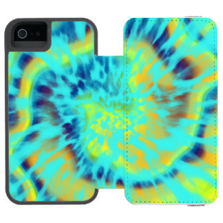 yellow and blue tie dye iPhone SE/5/5s wallet case
