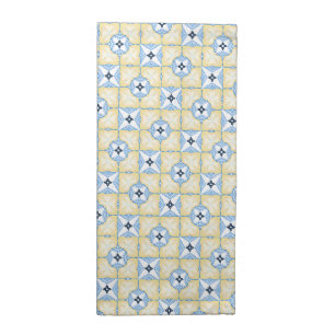 Yellow and Blue Tile Cloth Napkin