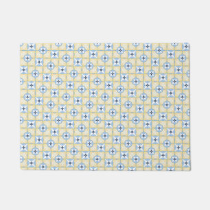Yellow and Blue Tile  Doormat