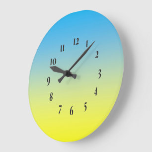 Yellow And Blue Two Tone Large Clock