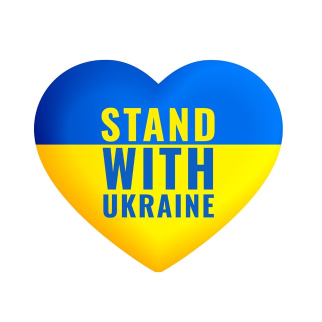 Yellow and Blue Ukraine  Heart Sticker (A heart with the colors of Ukrainian flag, blue and yellow, with a text!)