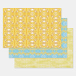 Yellow and Blue Unique design  Wrapping Paper Sheets