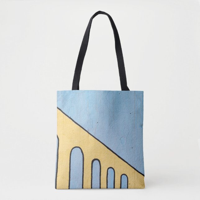 Yellow and blue wall décor tote bag (Front)