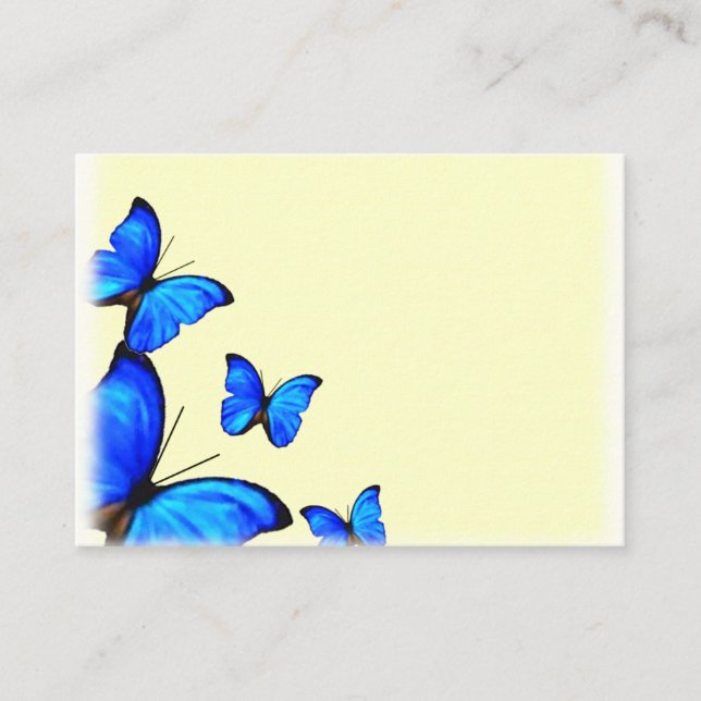 Yellow and Blue Wedding place cards (Front)