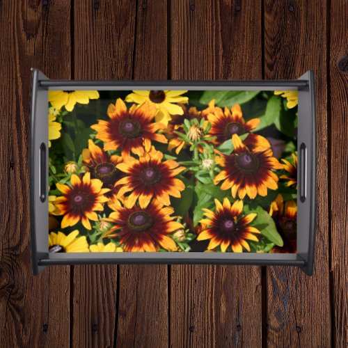 Yellow and Bronze Rudbeckias Floral Serving Tray