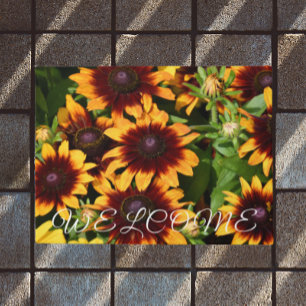 Yellow and Bronze Rudbeckias Floral Welcome Doormat