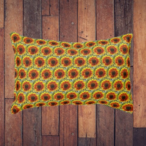 Yellow and Bronze Sunflower Floral Pet Bed