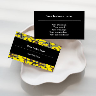 Yellow and Brown Camo, Camouflage, Military, Army Business Card