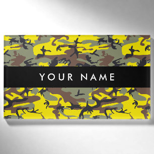 Yellow and Brown Camo, Camouflage, Military, Army Name Tag