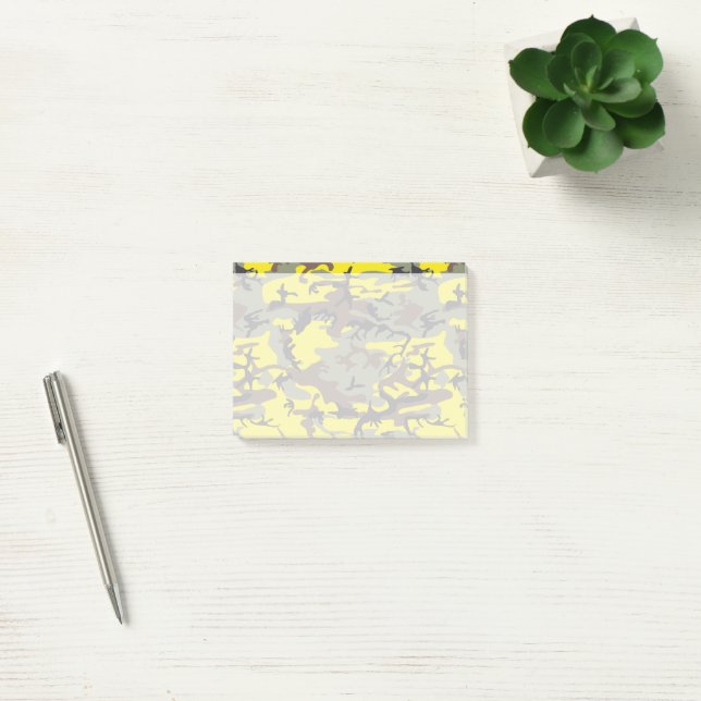 Yellow and Brown Camo, Camouflage, Military, Army Post-it Notes (Office)