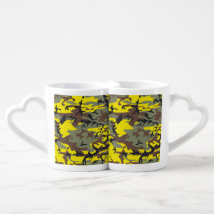Yellow and Brown Camouflage, Military, Army Coffee Mug Set