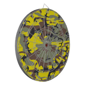 Yellow and Brown Camouflage, Military, Army Dart Board