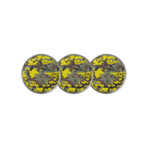 Yellow and Brown Camouflage, Military, Army Golf Ball Marker