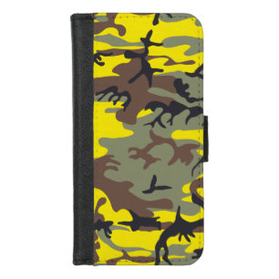 Yellow and Brown Camouflage, Military, Army iPhone 8/7 Wallet Case