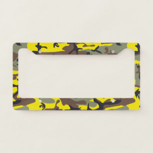Yellow and Brown Camouflage, Military, Army License Plate Frame