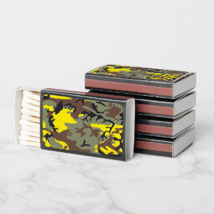 Yellow and Brown Camouflage, Military, Army Matchboxes
