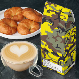 Yellow and Brown Camouflage, Military, Army Roasted Coffee