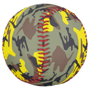 Yellow and Brown Camouflage, Military, Army Softball