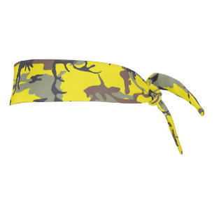 Yellow and Brown Camouflage, Military, Army Tie Headband