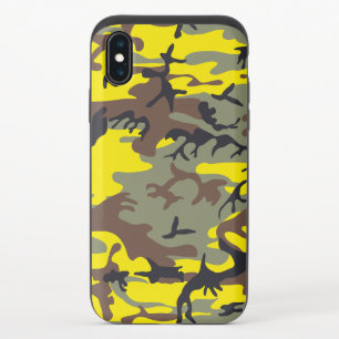 Yellow and Brown Camouflage, Military, Army iPhone XS Slider Case
